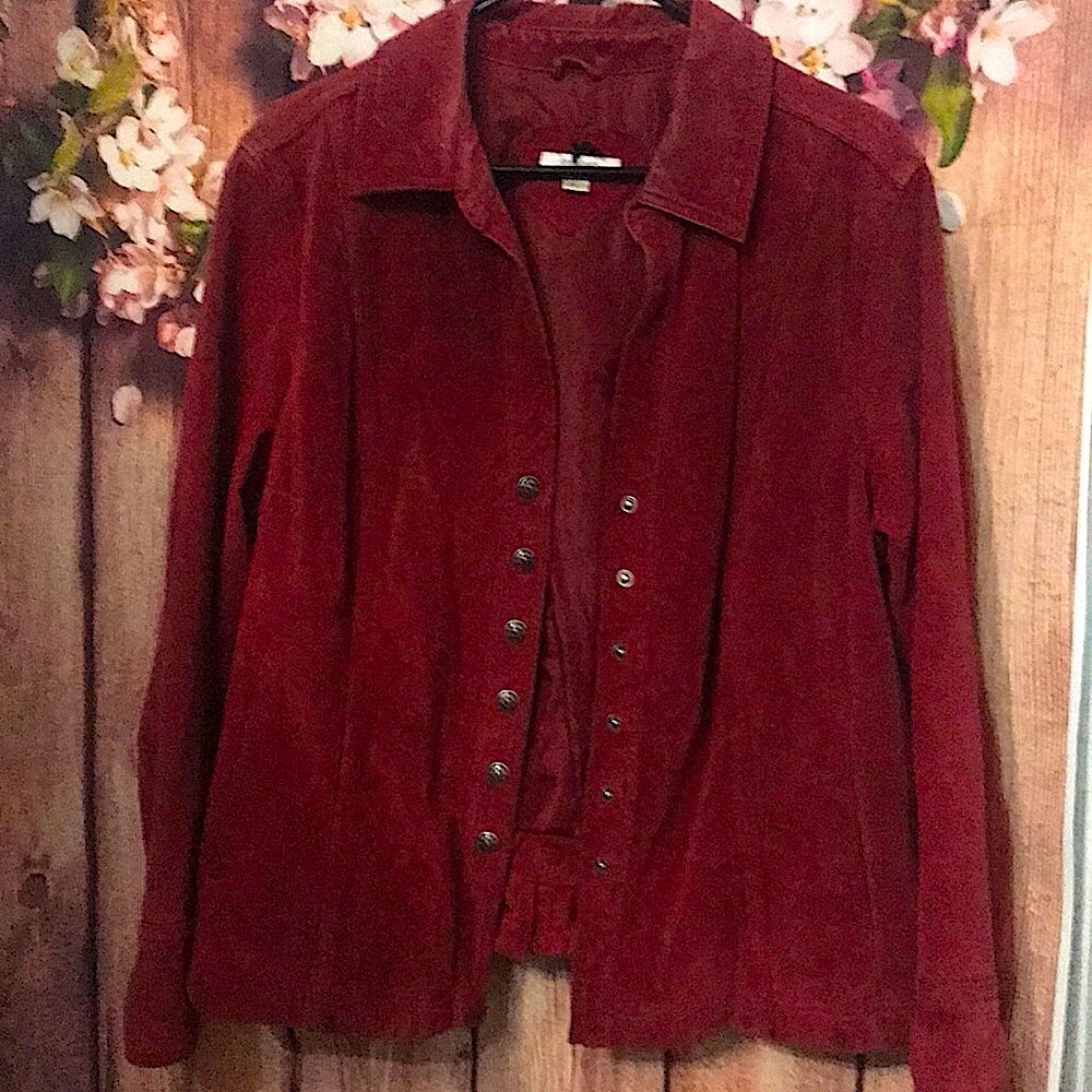 Suede jacket burgundy red
